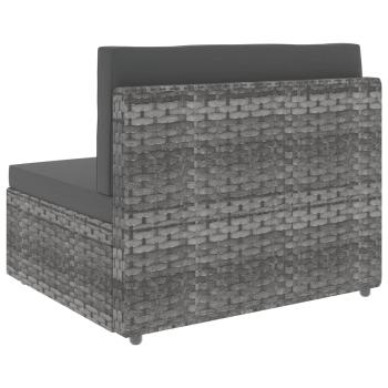 6-tlg. Garten-Lounge-Set Poly Rattan Grau