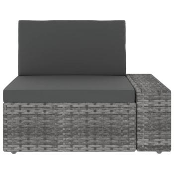 6-tlg. Garten-Lounge-Set Poly Rattan Grau