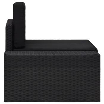 Modulares Sofa-Eckteil mit Armlehne (rechts) Poly Rattan Schwarz