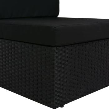 Modulares Sofa-Eckteil mit Armlehne (rechts) Poly Rattan Schwarz