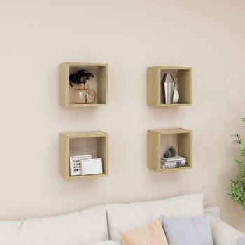 ARDEBO.de - Würfelregale 4 Stk. Sonoma-Eiche 26x15x26 cm