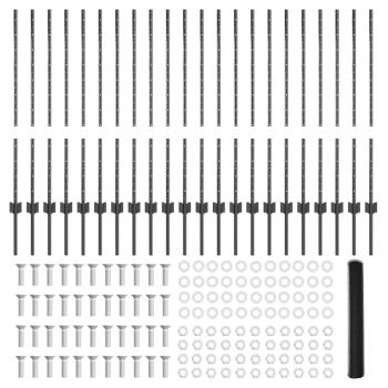 Zaunpfosten 22 Stk U-Kanal Grau 100 cm Stahl, Hexagonal-Zaun Grau 1x50 m Stahl