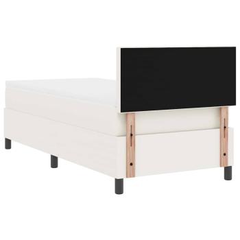 LED Boxspringbett mit Matratze Creme 100x200 cm Cordstoff
