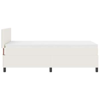 LED Boxspringbett mit Matratze Creme 100x200 cm Cordstoff