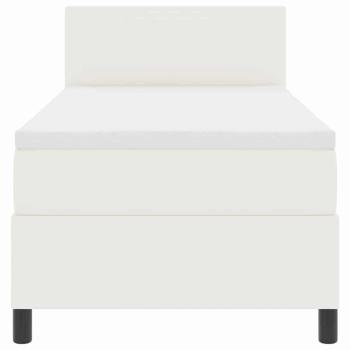 LED Boxspringbett mit Matratze Creme 100x200 cm Cordstoff