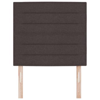 LED Kopfteil Linien-Design Dunkelbraun 100 cm Stoff