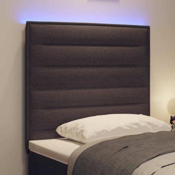 LED Kopfteil Linien-Design Dunkelbraun 100 cm Stoff
