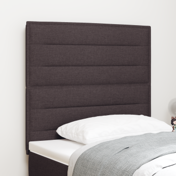 LED Kopfteil Linien-Design Dunkelbraun 100 cm Stoff