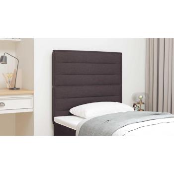 LED Kopfteil Linien-Design Dunkelbraun 100 cm Stoff