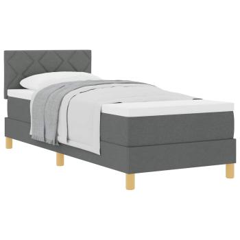ARDEBO.de - Boxspringbett mit Matratze Dunkelgrau 80x200 cm Stoff