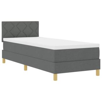 Boxspringbett mit Matratze Dunkelgrau 80x200 cm Stoff