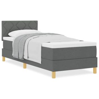 Boxspringbett mit Matratze Dunkelgrau 80x200 cm Stoff