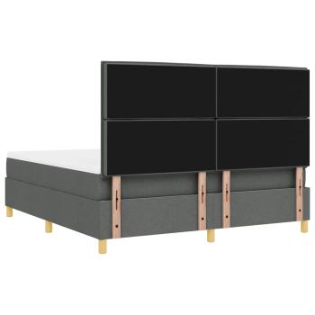 Boxspringbett mit Matratze Dunkelgrau Super King Stoff