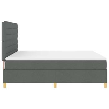 Boxspringbett mit Matratze Dunkelgrau Super King Stoff