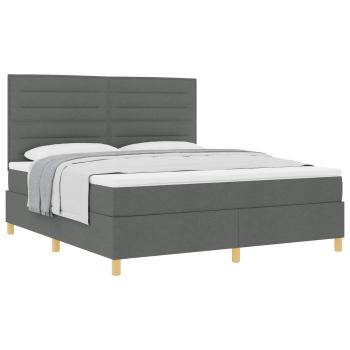 Boxspringbett mit Matratze Dunkelgrau Super King Stoff