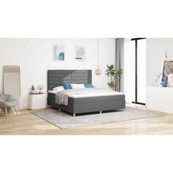 Boxspringbett mit Matratze Dunkelgrau Super King Stoff