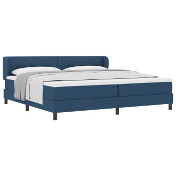 Boxspringbett mit Matratze Blau 200x200 cm Stoff