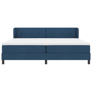 Boxspringbett mit Matratze Blau 200x200 cm Stoff