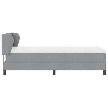 Boxspringbett mit Matratze Hellgrau 90x200 cm Stoff
