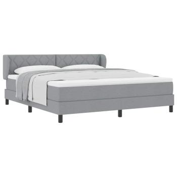 Boxspringbett mit Matratze Hellgrau 180x200 cm Stoff