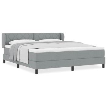 Boxspringbett mit Matratze Hellgrau 180x200 cm Stoff