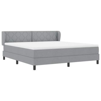 Boxspringbett mit Matratze Hellgrau 180x200 cm Stoff