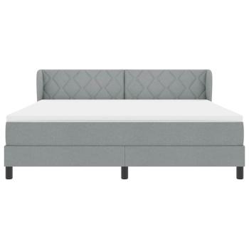 Boxspringbett mit Matratze Hellgrau 180x200 cm Stoff