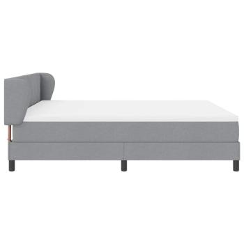 Boxspringbett mit Matratze Hellgrau 180x200 cm Stoff