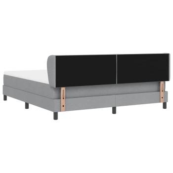 Boxspringbett mit Matratze Hellgrau 180x200 cm Stoff