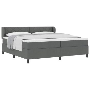 Boxspringbett mit Matratze Dunkelgrau 200x200 cm Stoff