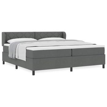 Boxspringbett mit Matratze Dunkelgrau 200x200 cm Stoff