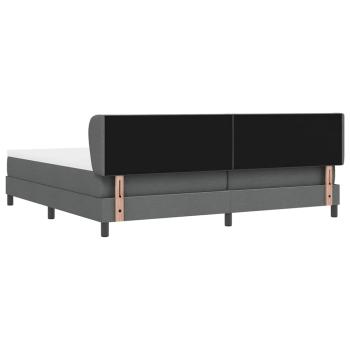 Boxspringbett mit Matratze Dunkelgrau 200x200 cm Stoff