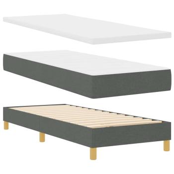Boxspringbett mit Matratze Dunkelgrau 80x200 cm Stoff