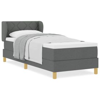 Boxspringbett mit Matratze Dunkelgrau 80x200 cm Stoff