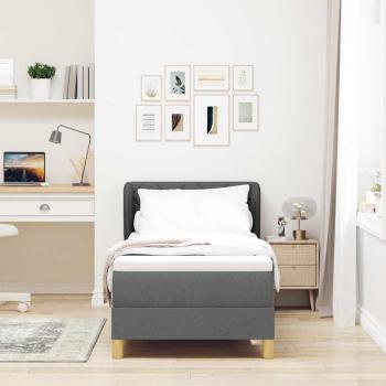 Boxspringbett mit Matratze Dunkelgrau 80x200 cm Stoff