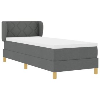 Boxspringbett mit Matratze Dunkelgrau 80x200 cm Stoff