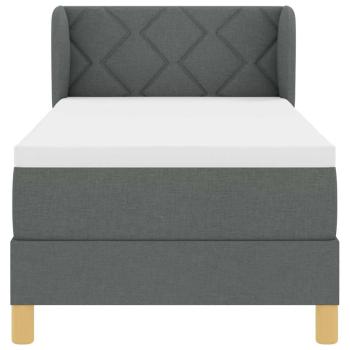 Boxspringbett mit Matratze Dunkelgrau 80x200 cm Stoff