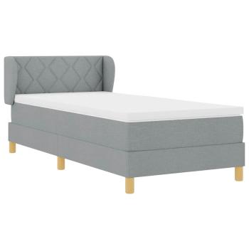 Boxspringbett mit Matratze Hellgrau 90x200 cm Stoff