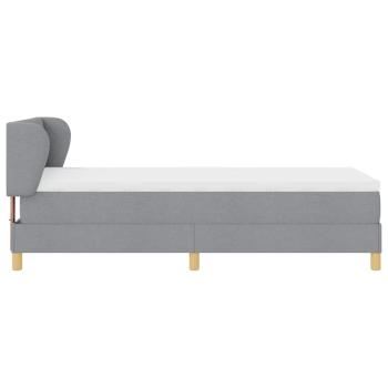 Boxspringbett mit Matratze Hellgrau 90x200 cm Stoff