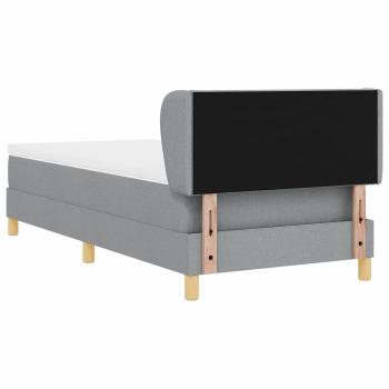 Boxspringbett mit Matratze Hellgrau 90x200 cm Stoff