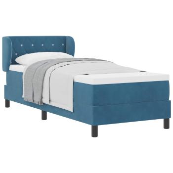 Boxspringbett mit Matratze Dunkelblau 80x200 cm Samt