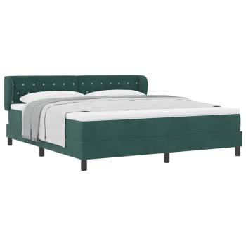 Boxspringbett mit Matratze Dunkelgrün 180x200 cm Samt
