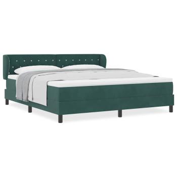 Boxspringbett mit Matratze Dunkelgrün 180x200 cm Samt