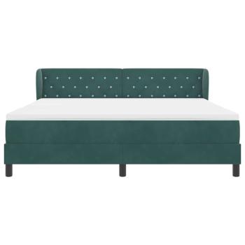 Boxspringbett mit Matratze Dunkelgrün 180x200 cm Samt