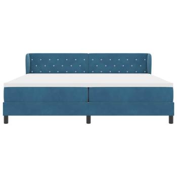 Boxspringbett mit Matratze Dunkelblau 200x200 cm Samt