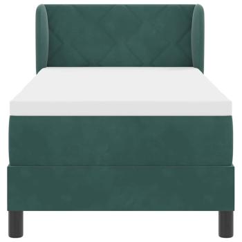 Boxspringbett mit Matratze Dunkelgrün 80x200 cm Samt