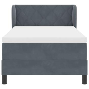 Boxspringbett mit Matratze Dunkelgrau 90x200 cm Samt