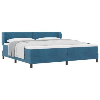 Boxspringbett mit Matratze Dunkelblau 200x200 cm Samt
