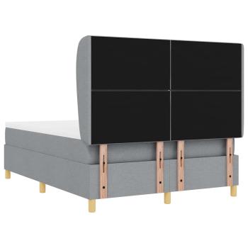 Boxspringbett mit Matratze Hellgrau 160x200 cm Stoff