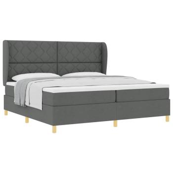 Boxspringbett mit Matratze Dunkelgrau 200x200 cm Stoff